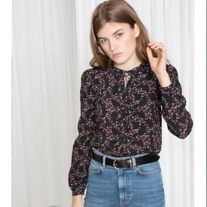 NWT! & other stories floral tie front blouse